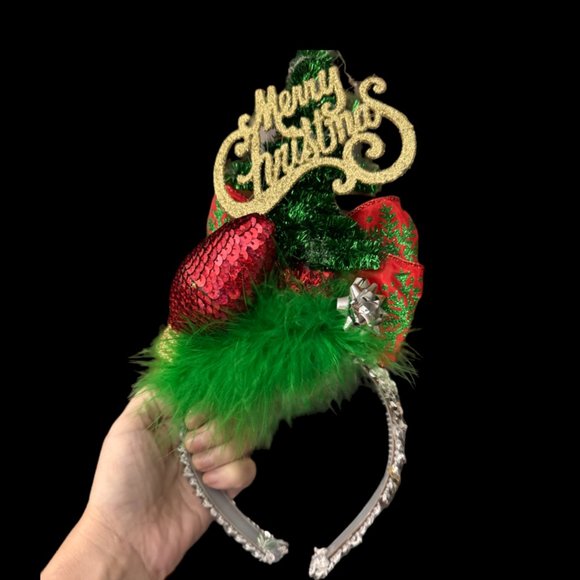 Christmas Headband, Holiday Party Headpiece, Ugly Sweater Party Hair Accessory - Picture 14 of 16